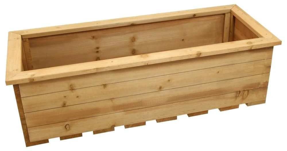 Woodside Reedham Stained Wooden Garden Trough Planter/Flower Trough Box, 95 Litres - Image 7