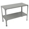 Woodside 2 Tier Galvanised Steel Greenhouse Potting/Work Bench, Planting Shelves