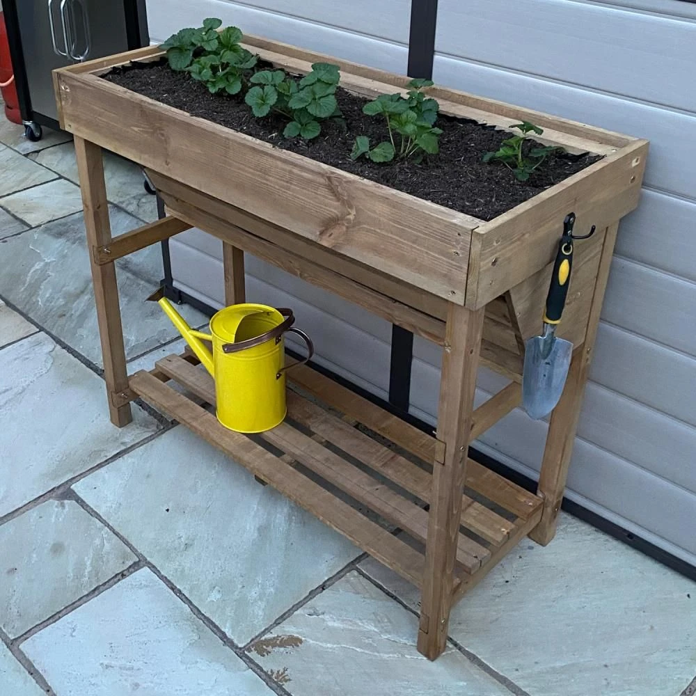 Woodside Thurne Raised Wooden Garden Bed Planter, Plants & Vegetable/Herb Box