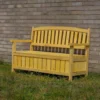 Woodside Hunsett 2 Seater Garden Patio Bench, Outdoor Wooden Loveseat With Storage