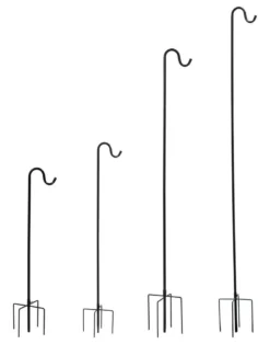 Woodside Garden Shepherd Hook 5 Forked Base, Hanging Bird Feeder/Lantern Pole