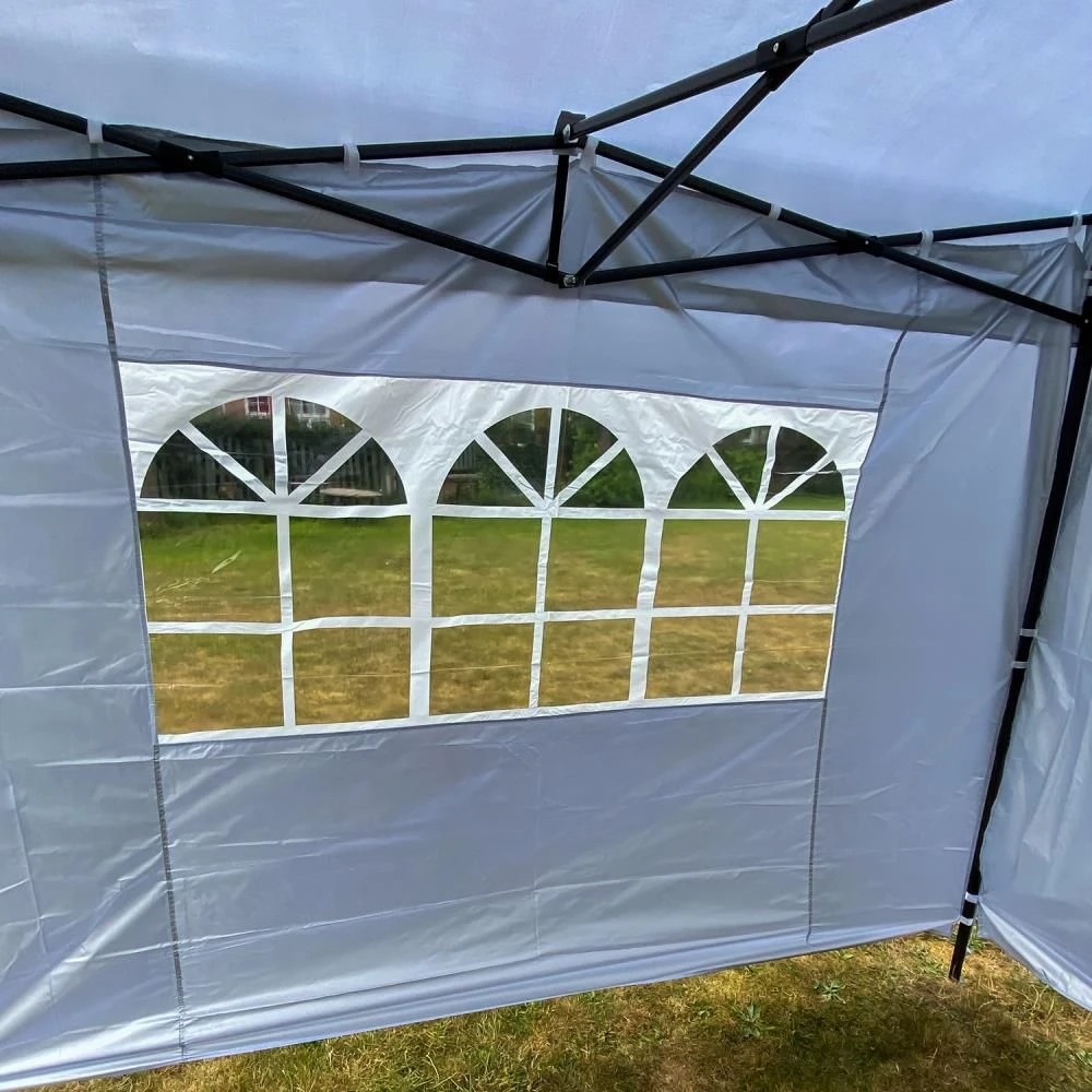 Woodside Pop Up 3m X 3m Garden Gazebo, Waterproof Garden Marquee, Pure White - Image 9
