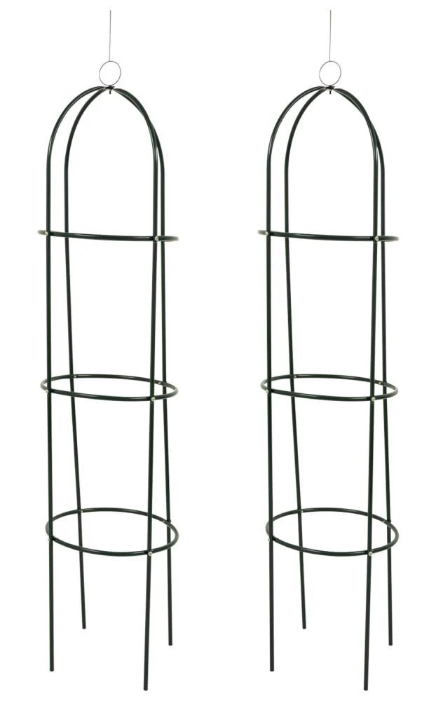 Woodside Irstead Metal Garden Obelisk, Steel Climbing Plant Support Cage, Pack Of 2