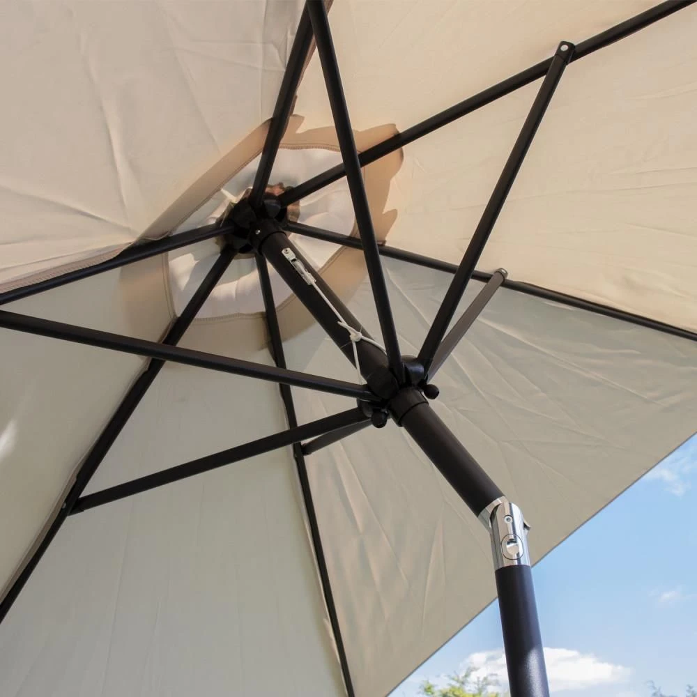 Woodside Large 2.7m Garden Parasol Umbrella With Winding Crank & Tilt Sand - Image 4