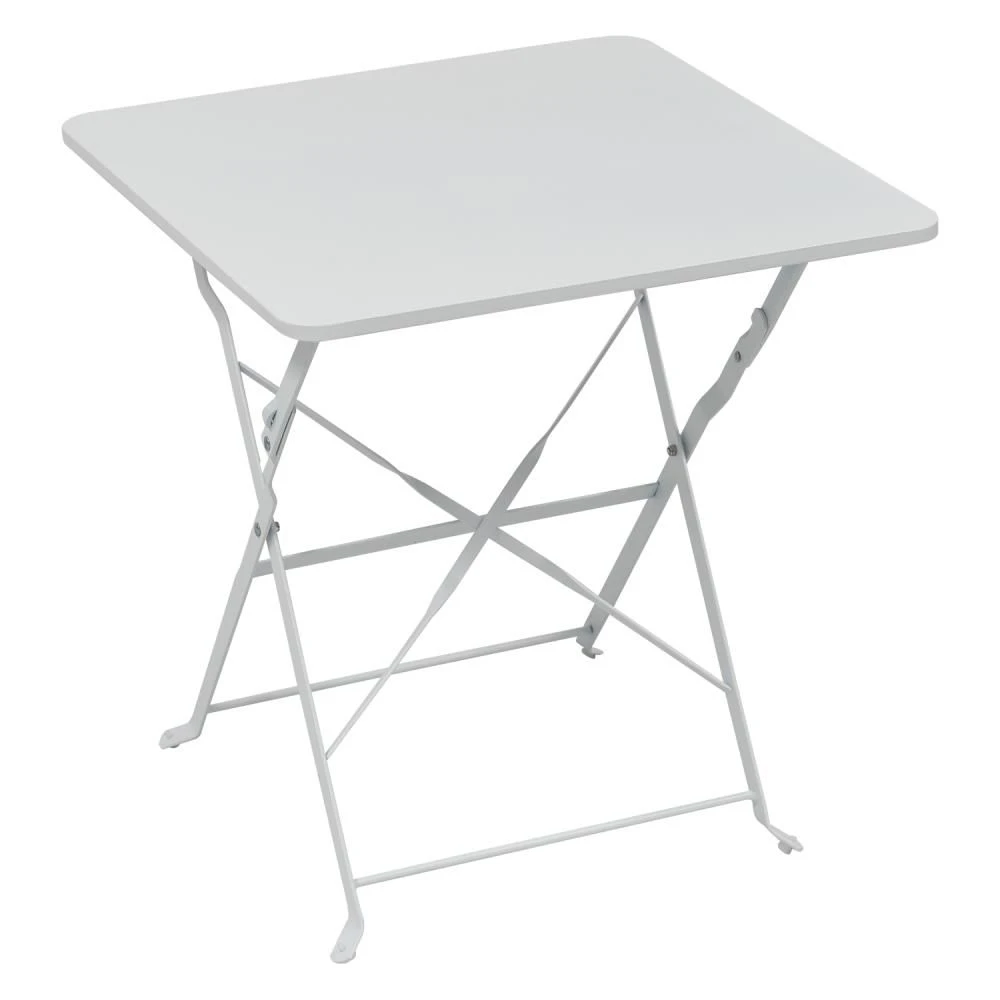 Woodside Indoor/Outdoor Folding Garden Side Table, Foldable White Coffee Table - Image 6