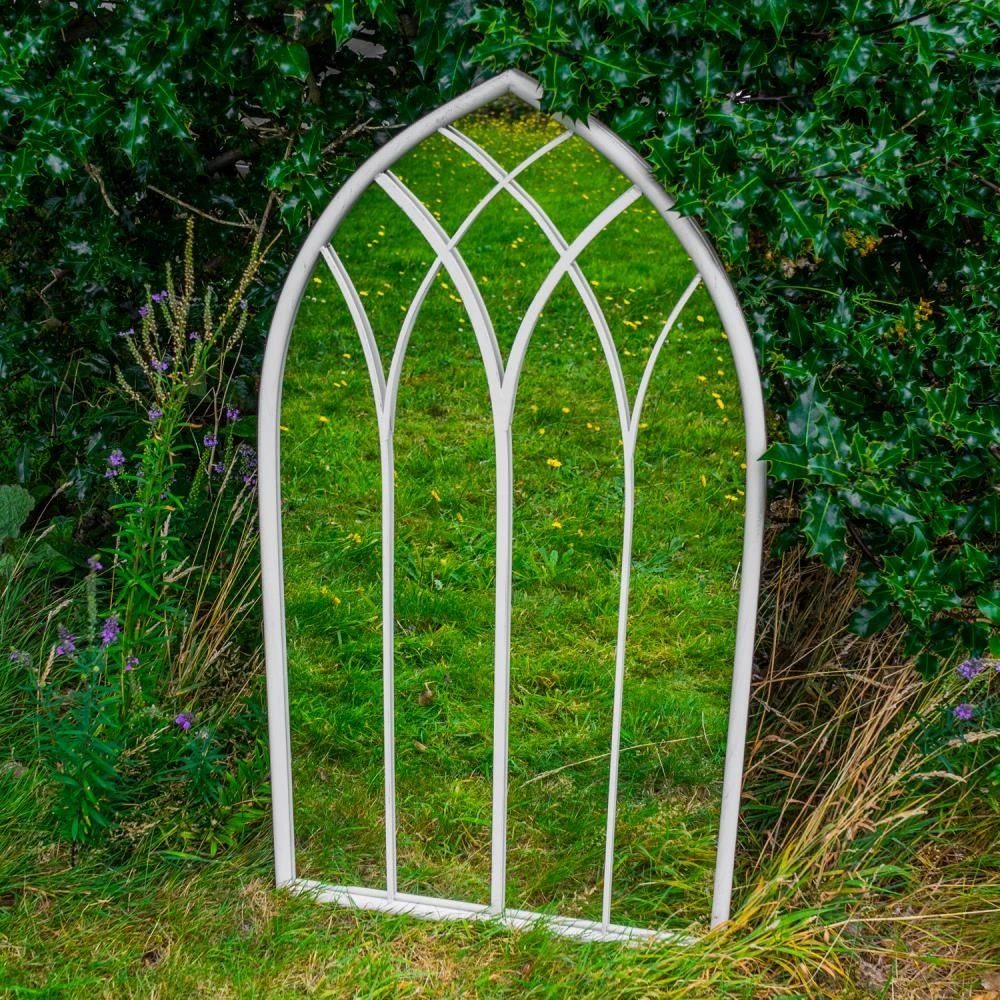 Woodside Ealing XL Decorative Arched Outdoor Garden Mirror, W: 60cm X H: 110cm - Image 3