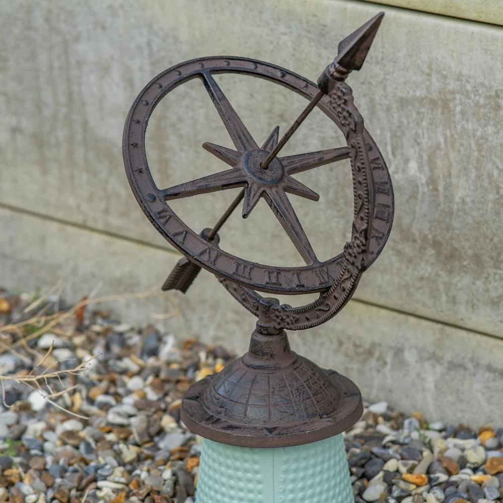 Woodside Decorative Cast Iron Traditional Antique Garden Table Sundial - Image 5