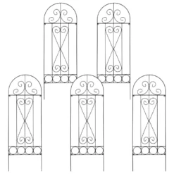 Woodside Hainford Metal Garden Trellis Climbing Plant Support Frame, Pack Of 5