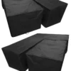 Woodside Black L Shape Outdoor Dining Waterproof Patio Set Cover Rattan